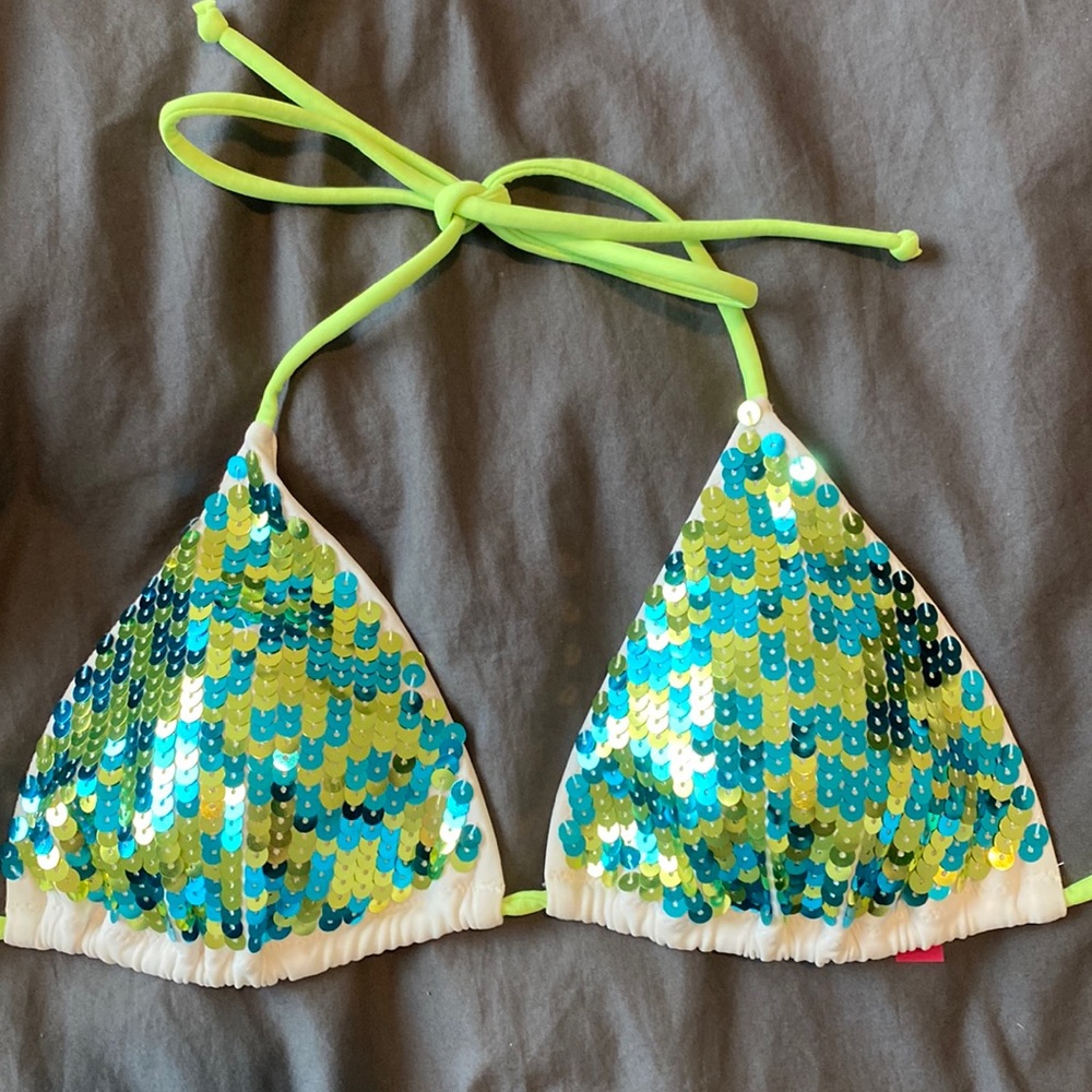 NWOT Victoria’s Secret Sequin Triangle Bikini Top